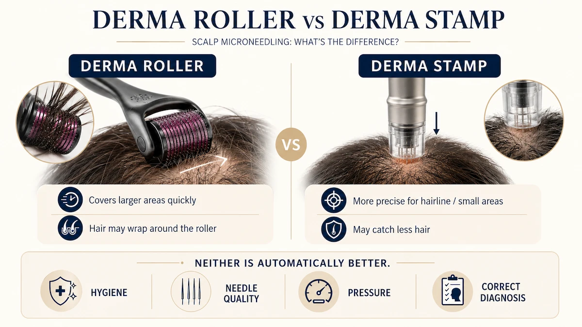 Derma Rollers for Hair Growth: Does Microneedling Actually Work? 2 Derma roller vs. derma stamp, what's the difference