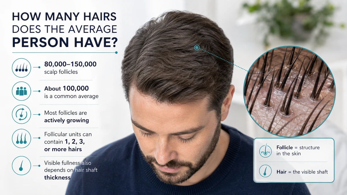 How Many Hairs Are on the Human Head? 1 How many hairs does the average person have