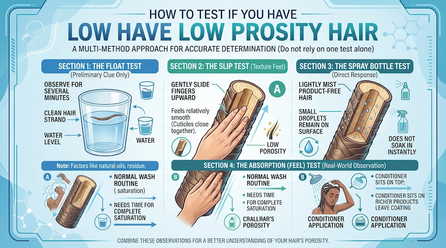 How to test if you have low porosity hair