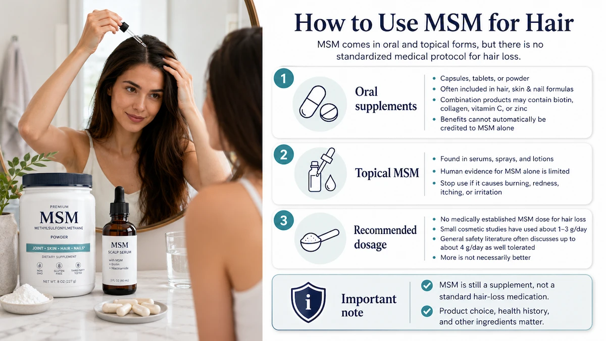 MSM for Hair Growth, Does It Actually Work? 2 How to use MSM for hair
