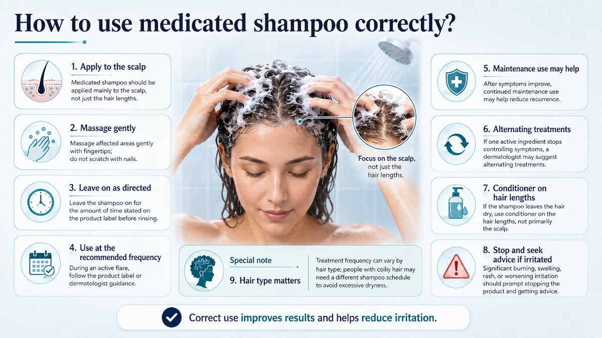 Best Treatments for Seborrheic Dermatitis on the Scalp 2 How to use medicated shampoo correctly