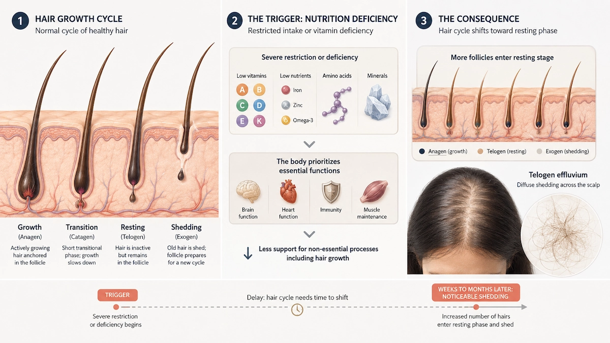 Which Vitamin Deficiency Causes Hair Loss? 1 How vitamin deficiency triggers hair shedding