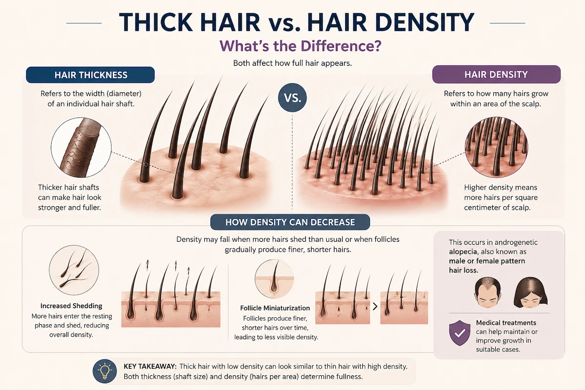 How to Get Thicker Hair: Proven Tips, Products, and Treatments 1 Thick hair vs. hair density, what's the difference