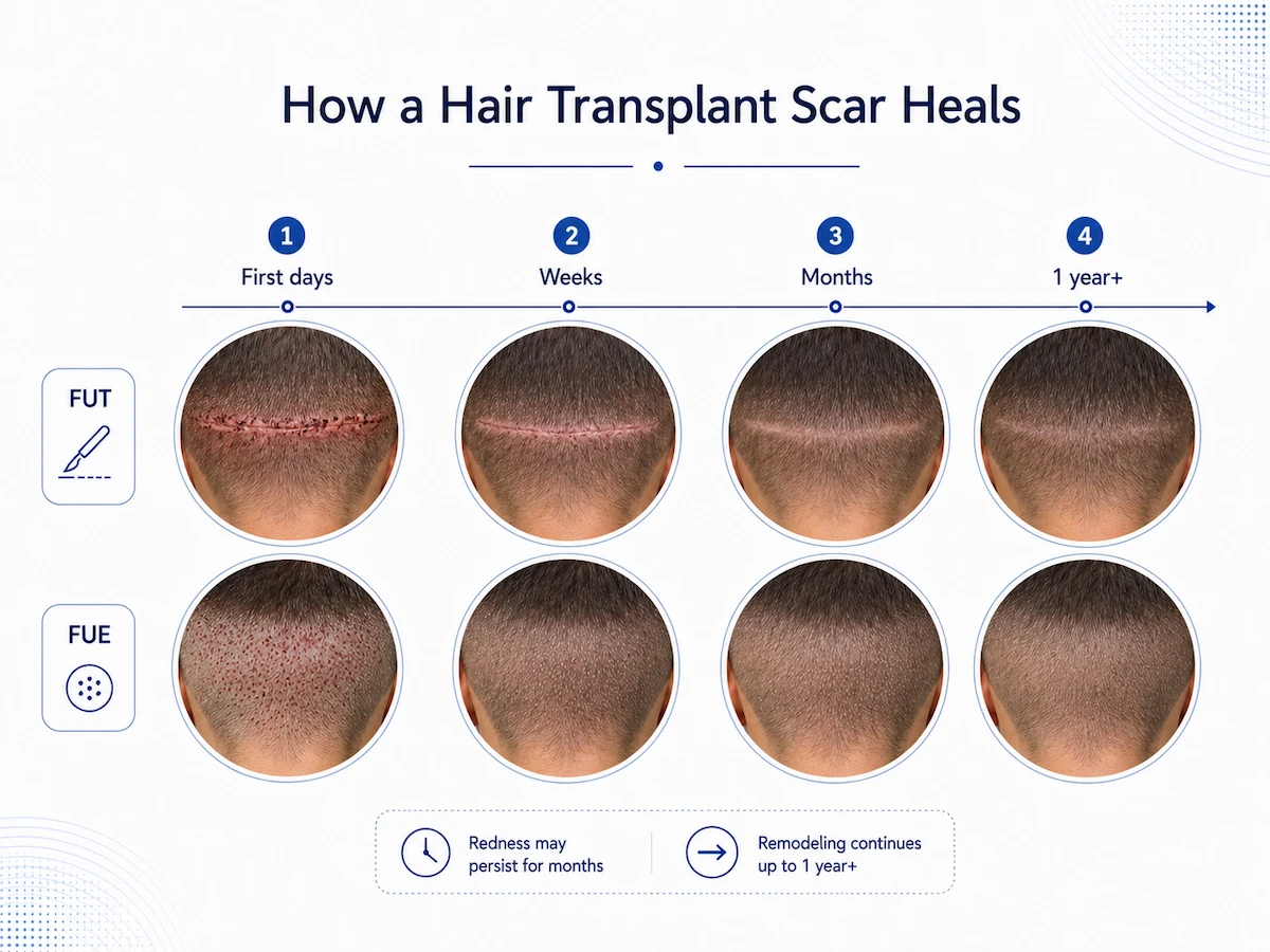 Hair Transplant Scars: What to Expect and How to Minimize Them 3 Timeline, how a hair transplant scar heals