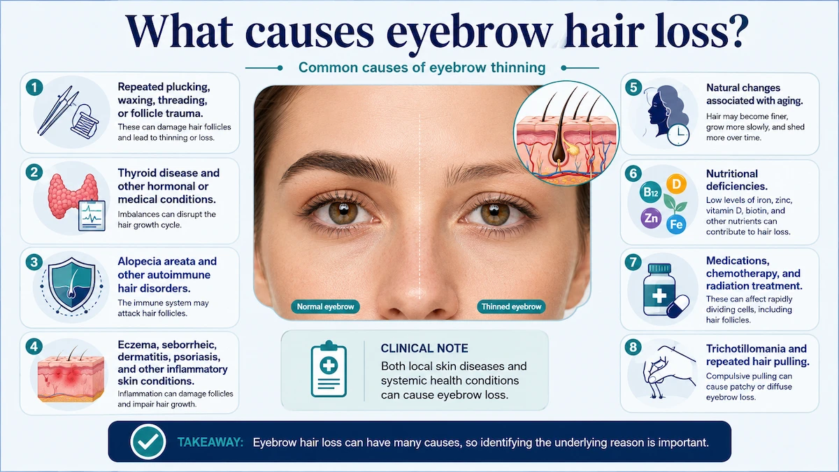 Eyebrow Hair Loss: Causes and Treatment Options 1 What causes eyebrow hair loss