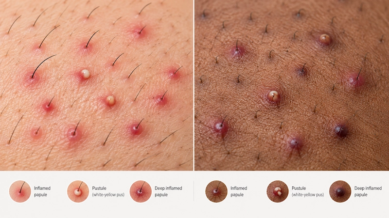 Folliculitis: Symptoms, Causes, and Treatment 1 What does folliculitis look like